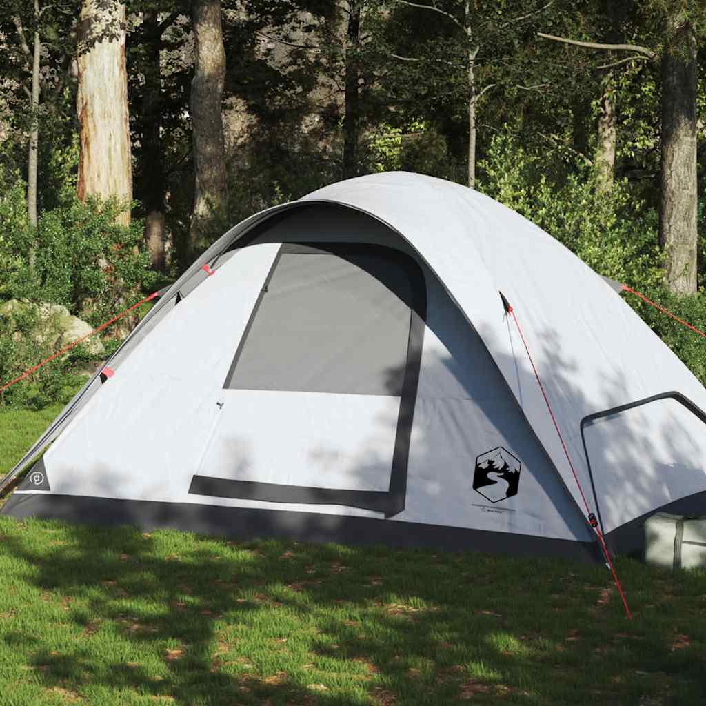 6-personers campingtelt vandtæt mørklægningsstof hvid billede