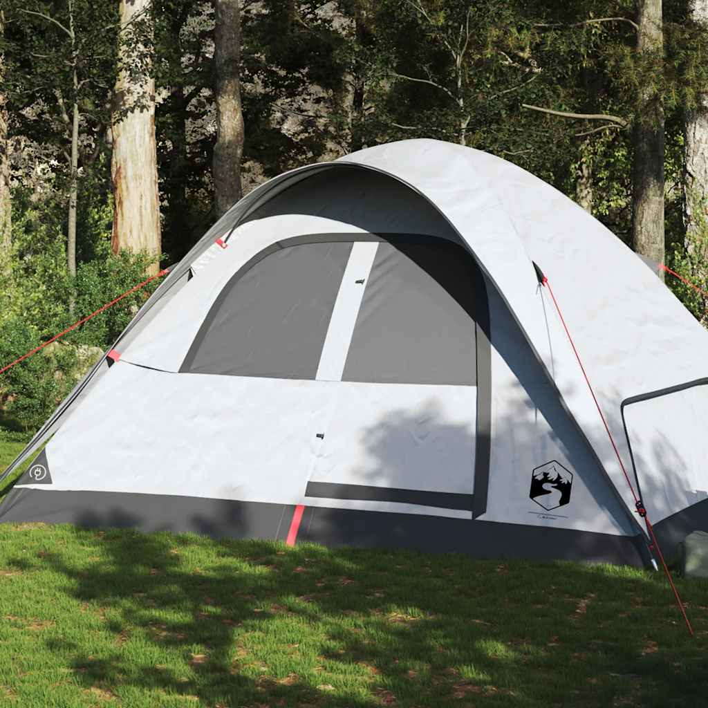 6-personers campingtelt vandtæt mørklægningsstof hvid