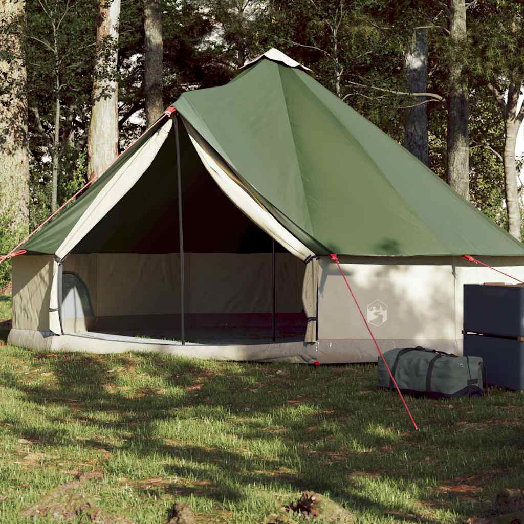 6-personers campingtelt vandtæt grøn billede