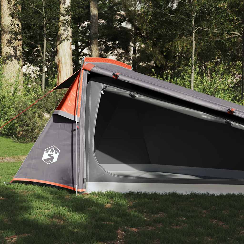 2-personers campingtelt vandtæt grå og orange billede