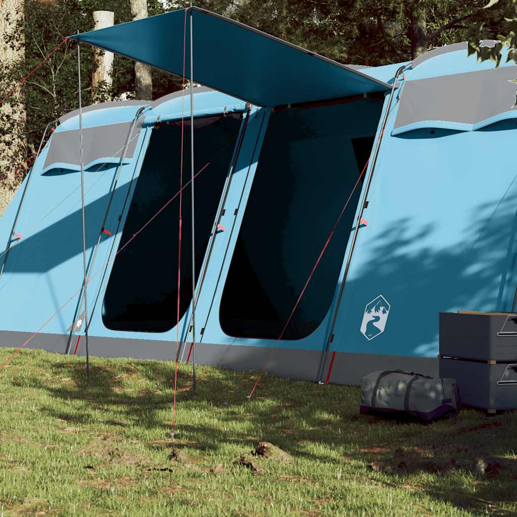 10-personers campingtelt vandtæt blå billede