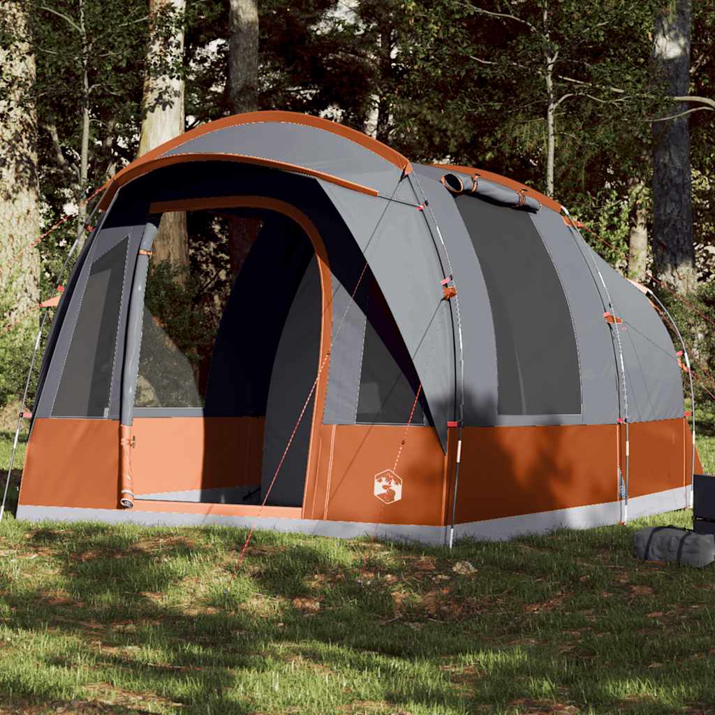 3-personers campingtelt vandtæt grå og orange billede