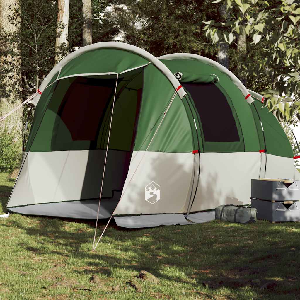 4-personers campingtelt vandtæt grøn billede