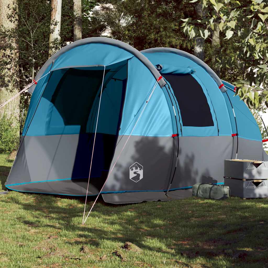 4-personers campingtelt vandtæt blå billede