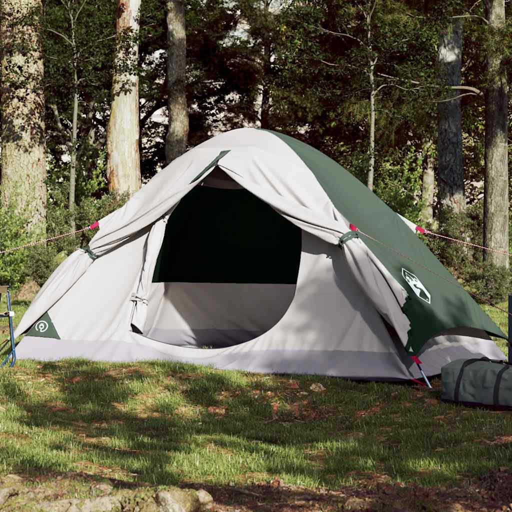 2-personers campingtelt vandtæt kuppel grøn billede
