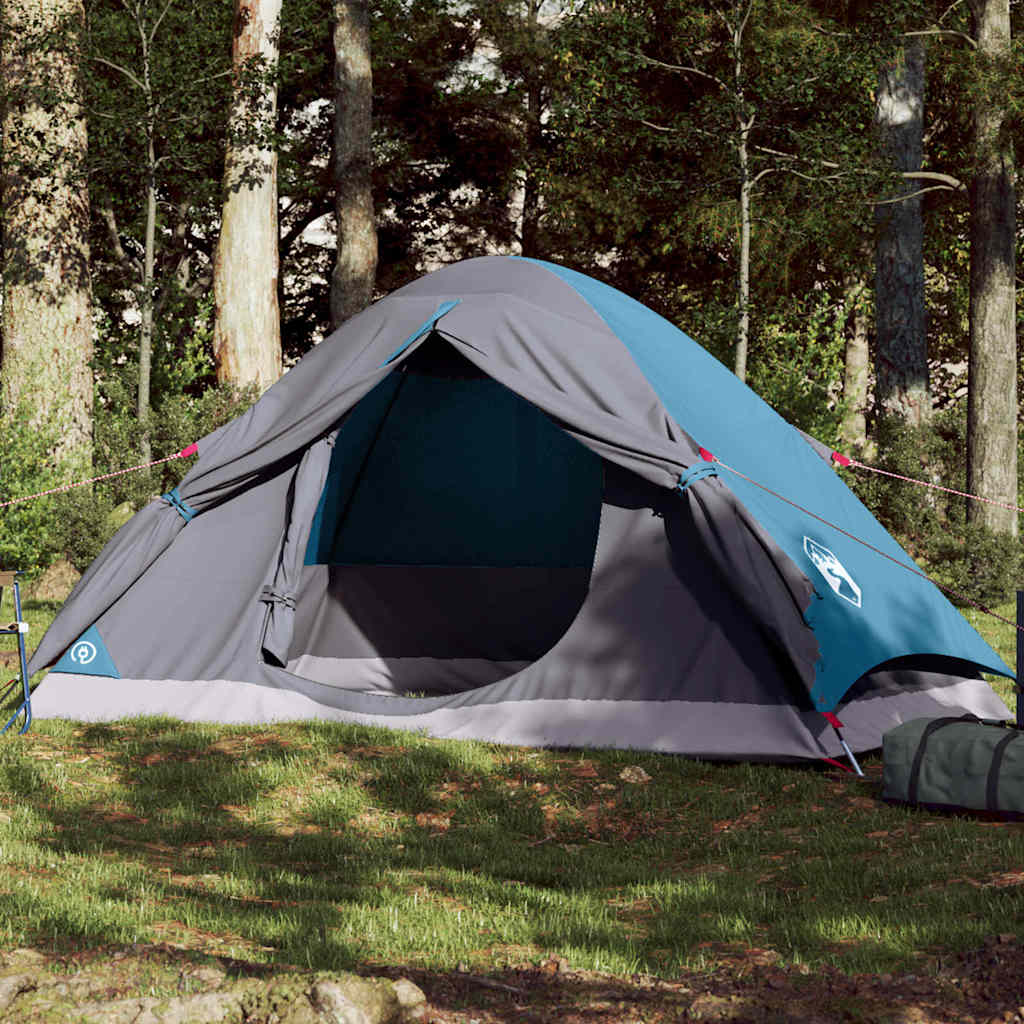 4-personers campingtelt vandtæt blå billede