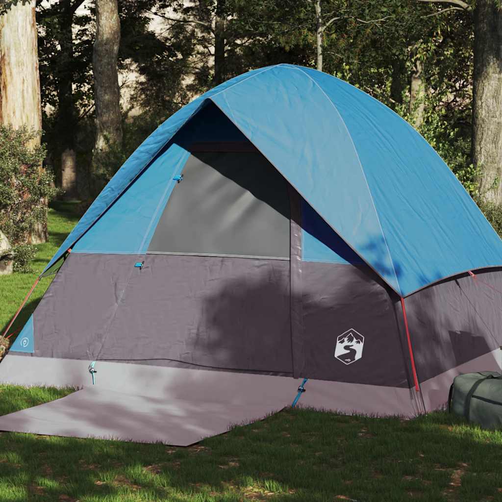 4-personers campingtelt vandtæt blå billede
