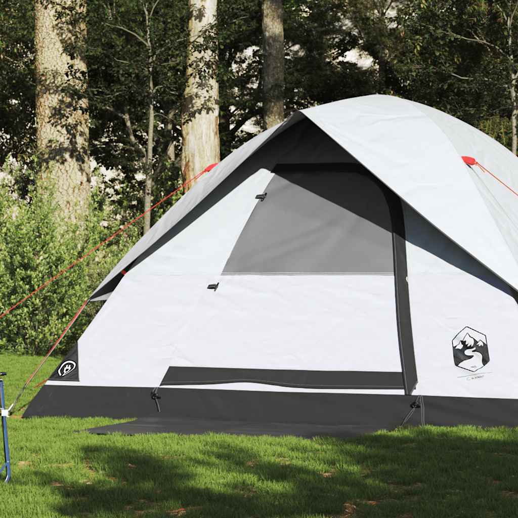 6-personers campingtelt vandtæt mørklægningsstof hvid billede