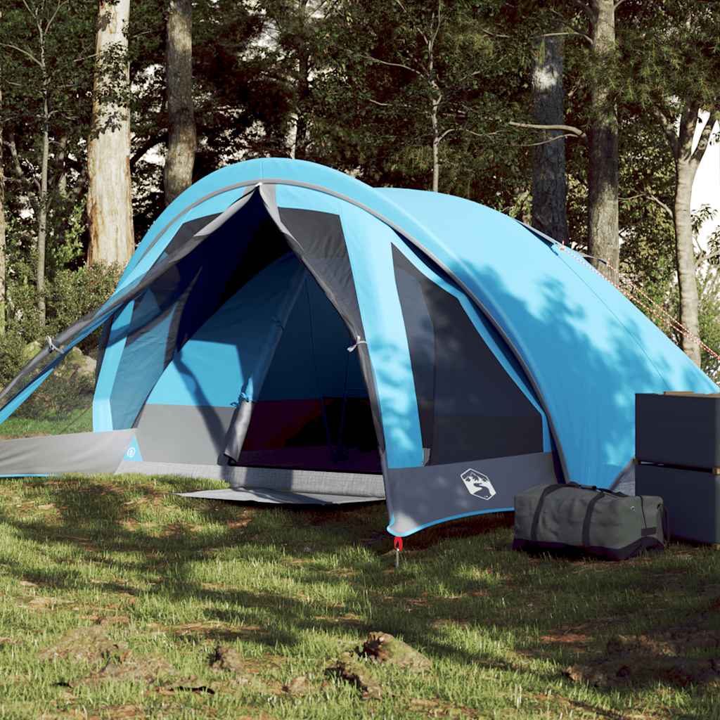 4-personers campingtelt vandtæt blå billede