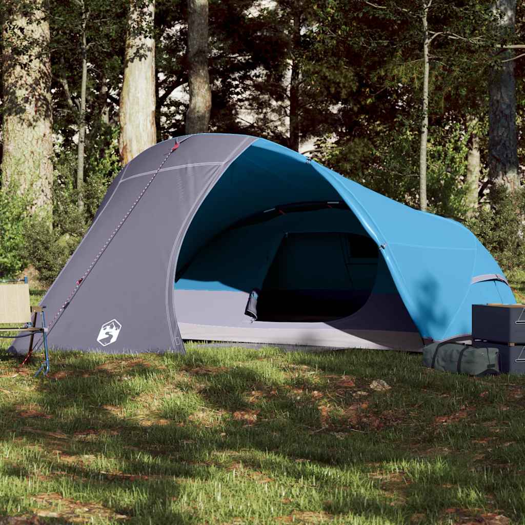4-personers campingtelt vandtæt blå billede