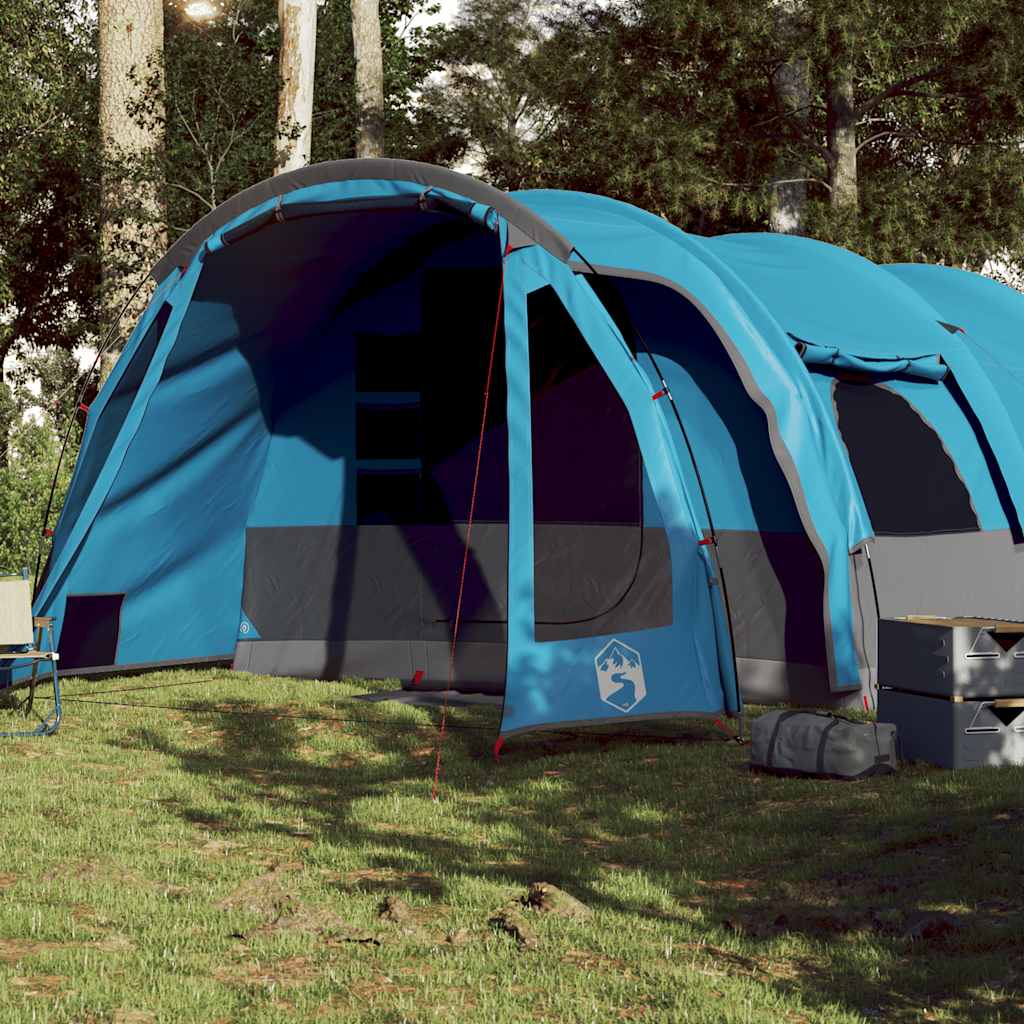 8-personers campingtelt vandtæt blå billede