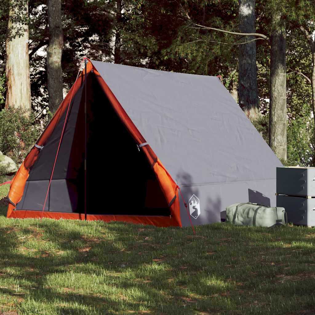 2-personers campingtelt A-stel vandtæt grå billede