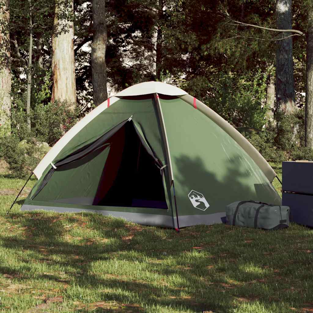 2-personers campingtelt vandtæt kuppel grøn