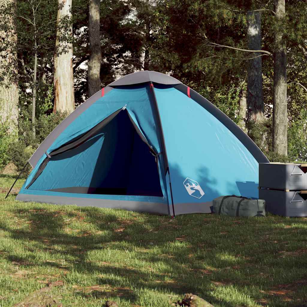 4-personers campingtelt vandtæt blå billede