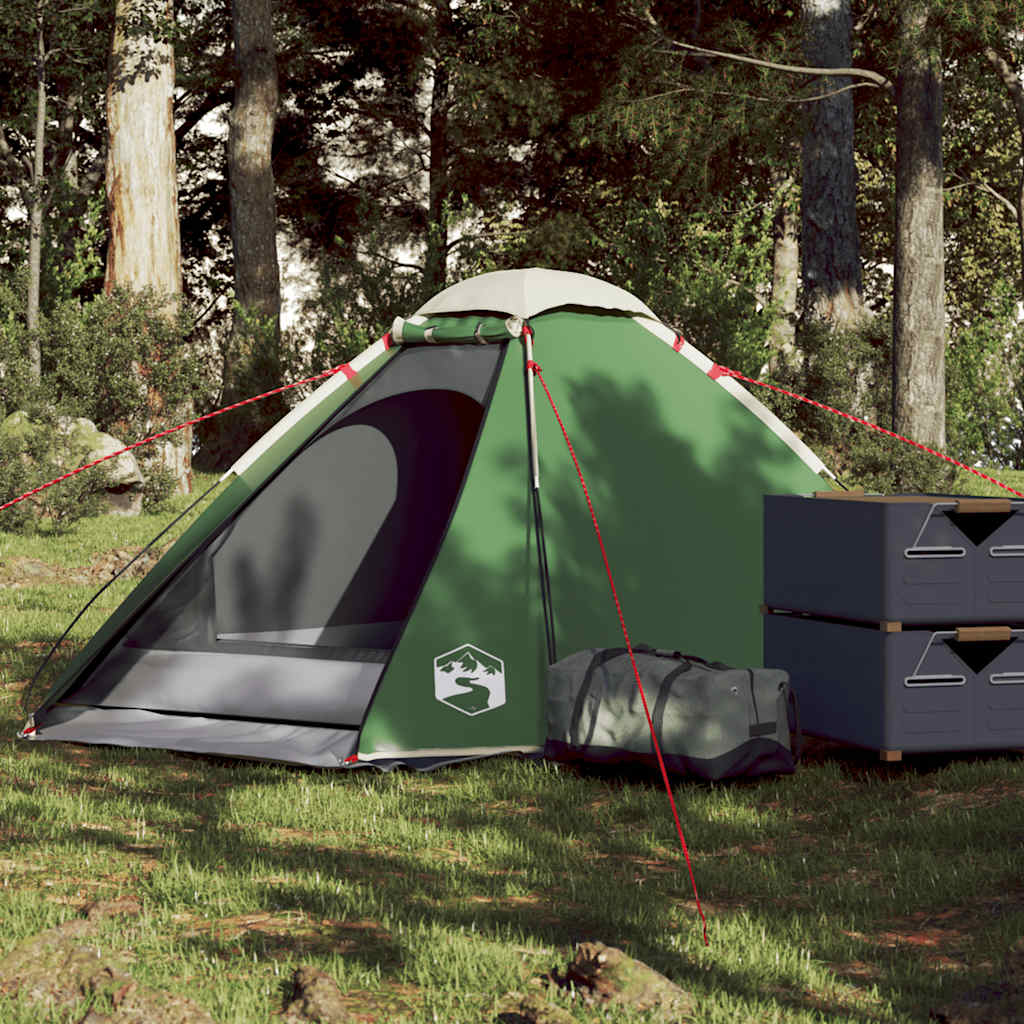2-personers campingtelt vandtæt kuppel grøn billede
