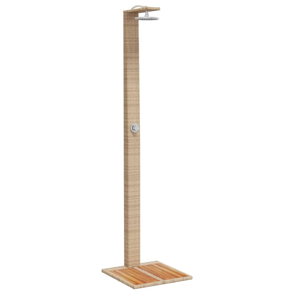 havebruser 50x55x224 cm polyrattan og akacietræ beige