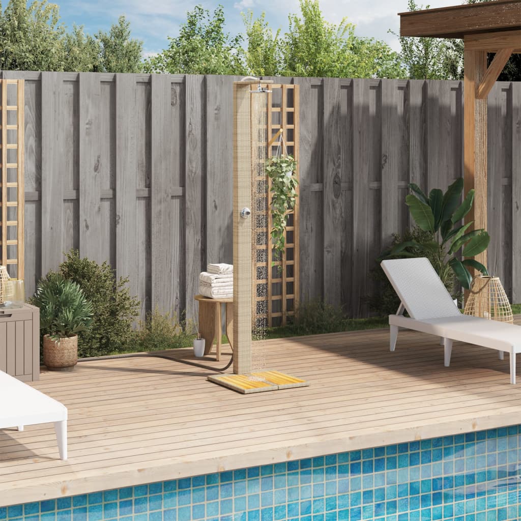 havebruser 50x55x224 cm polyrattan og akacietræ beige