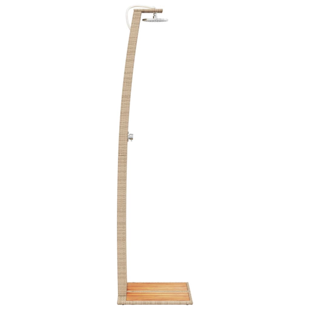 havebruser 55x60x224 cm polyrattan og akacietræ beige