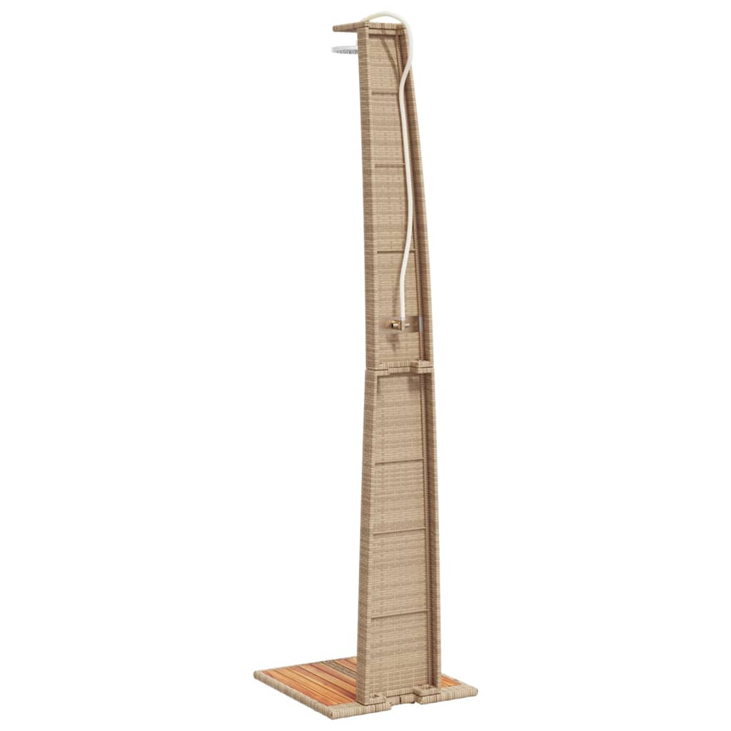 havebruser 55x60x224 cm polyrattan og akacietræ beige
