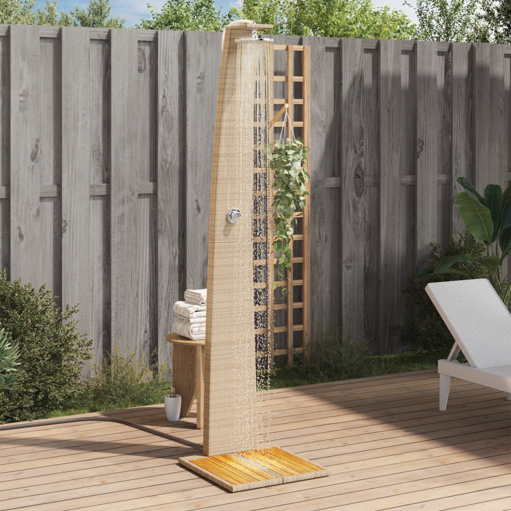 havebruser 55x60x224 cm polyrattan og akacietræ beige billede