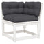 hjørnemodul til havesofa 73x73x78 cm m. hynder massivt fyr hvid