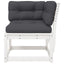 hjørnemodul til havesofa 73x73x78 cm m. hynder massivt fyr hvid