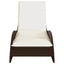 liggestol med hynde 60x205x73 cm polyrattan brun