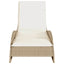 liggestol med hynde 60x205x73 cm polyrattan beige