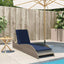 liggestol med hynde grå 60x205x73 cm polyrattan