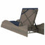 liggestol med hynde grå 60x205x73 cm polyrattan