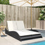 liggestol med hynder 114x205x73 cm polyrattan sort