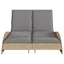 liggestol med hynder 114x205x73 cm polyrattan beige