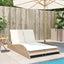 liggestol med hynder 114x205x73 cm polyrattan beige