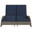 liggestol med hynder grå 114x205x73 cm polyrattan