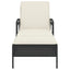 liggestol med hynde 63x200x81 cm polyrattan sort