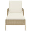 liggestol med hynde 63x200x81 cm polyrattan beige