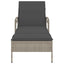 liggestol med hynde 63x200x81 cm polyrattan lysegrå