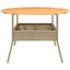 havebord med akacietop Ø110x71 cm polyrattan beige