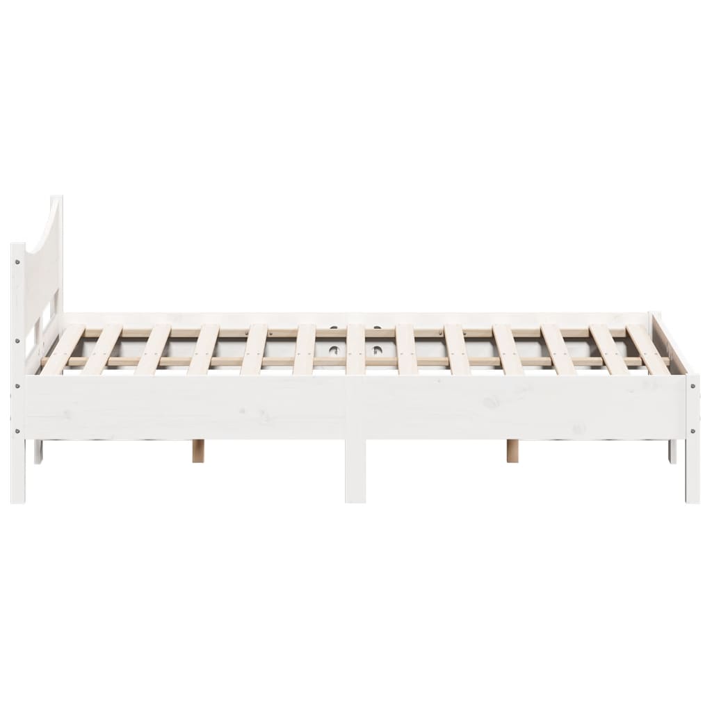 sengeramme uden madras 120x200 cm massivt fyrretræ hvid