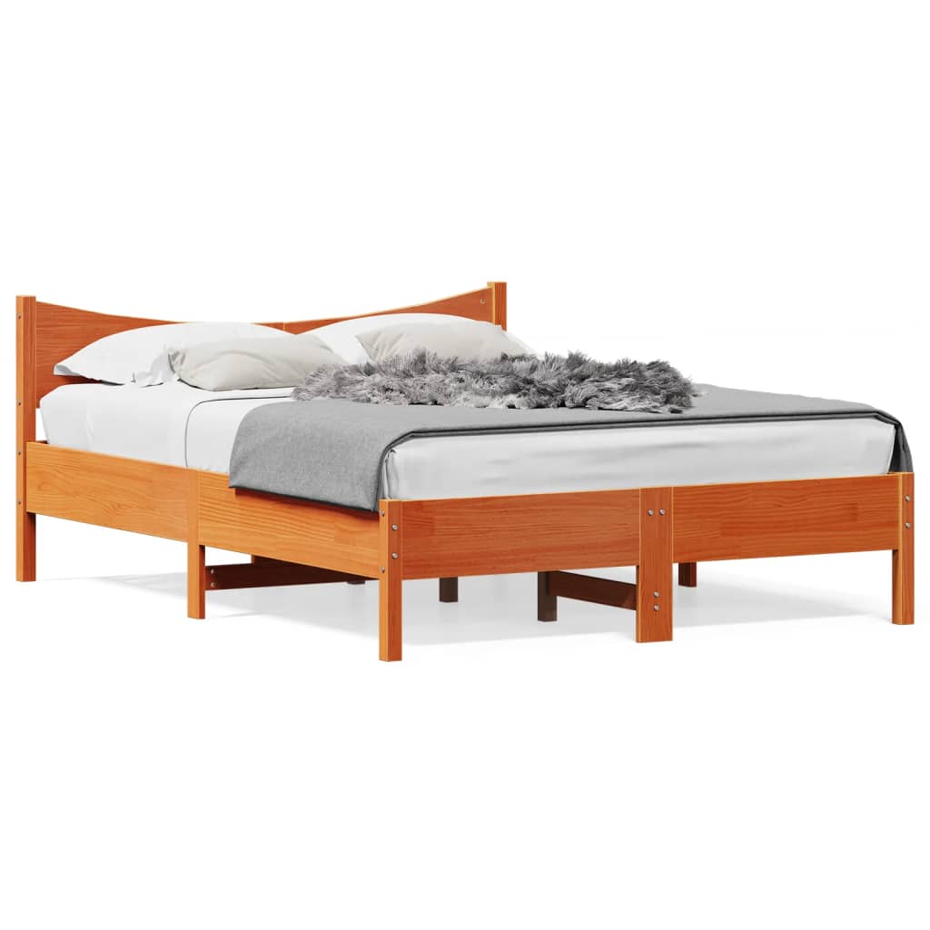 sengeramme uden madras 120x200 cm massivt fyrretræ gyldenbrun