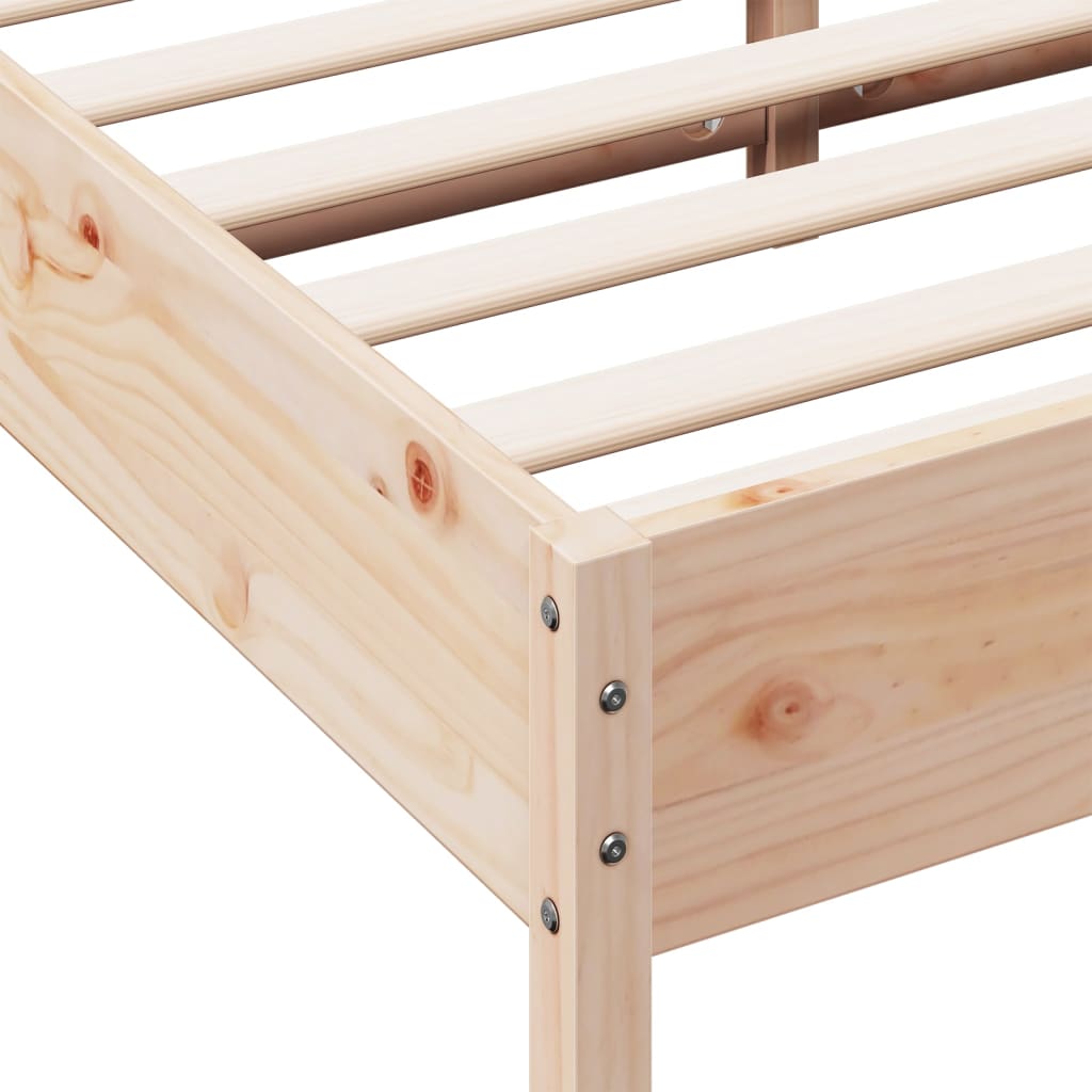 sengeramme uden madras 140x190 cm massivt fyrretræ