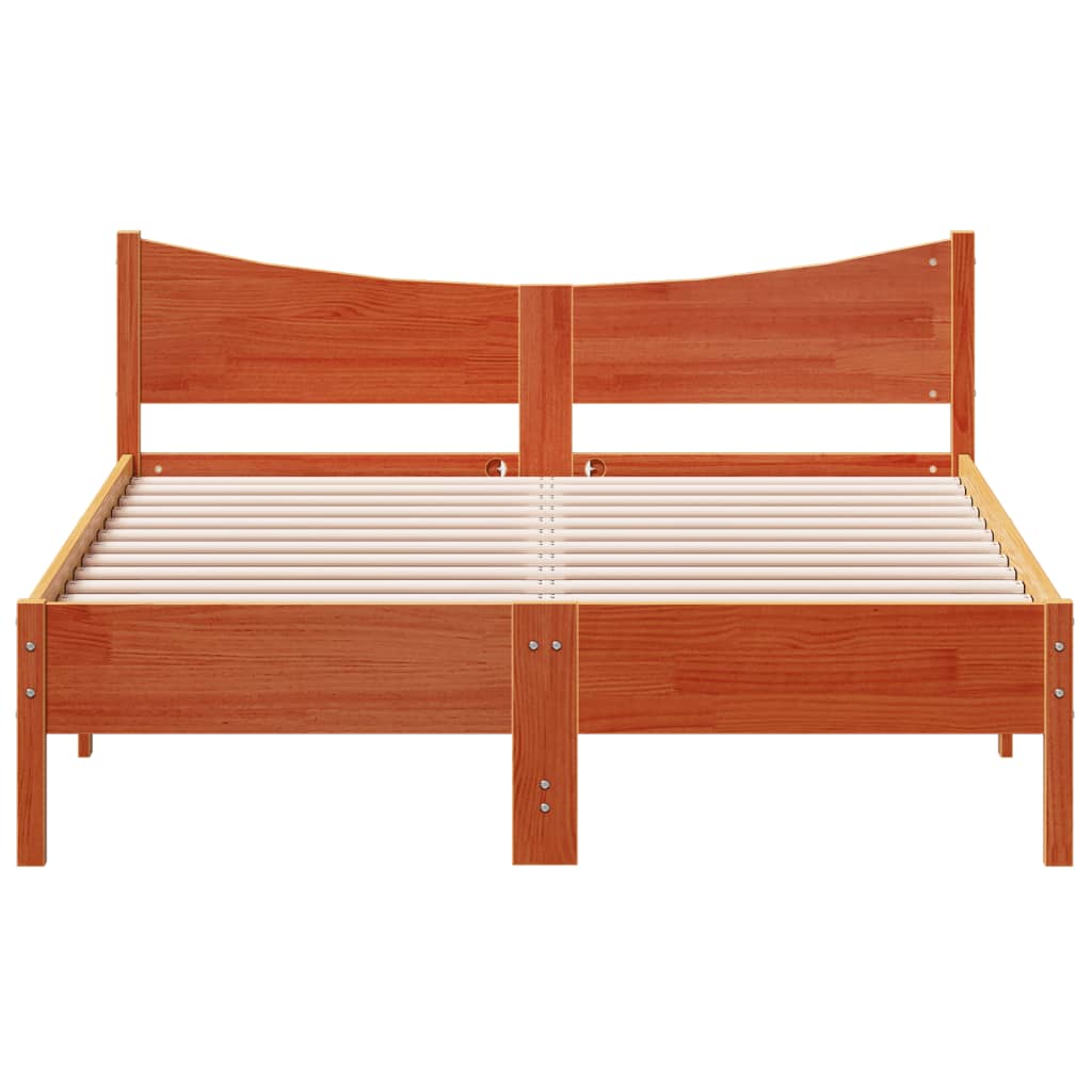 sengeramme uden madras 140x190 cm massivt fyrretræ gyldenbrun