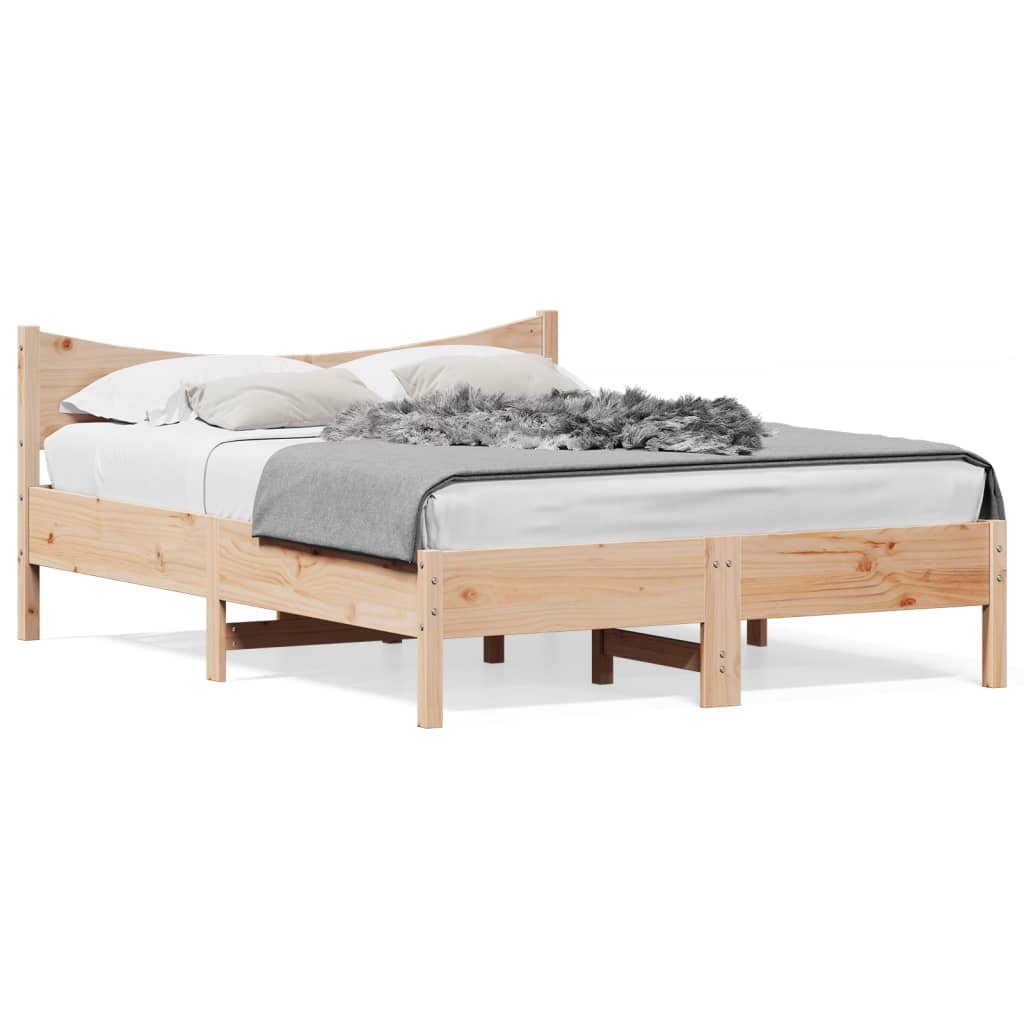 sengeramme uden madras 120x190 cm massivt fyrretræ