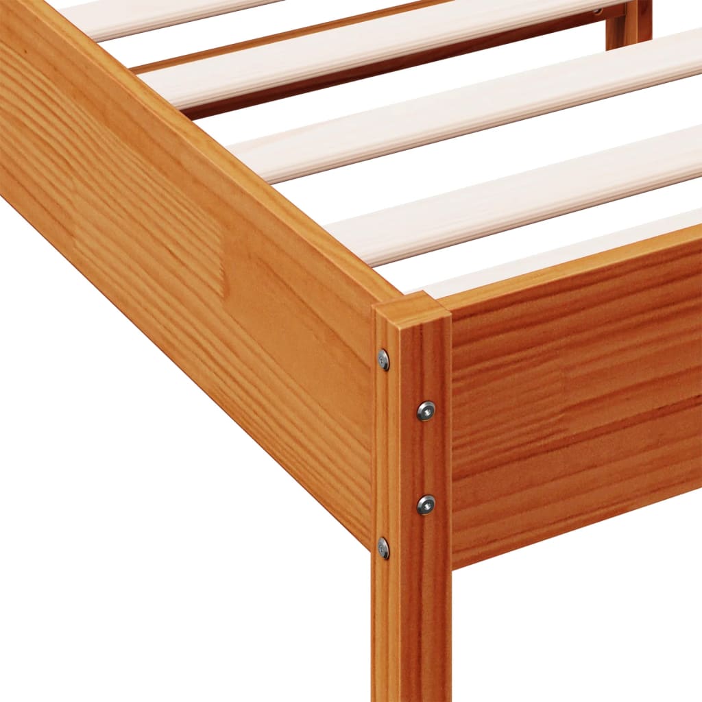 sengeramme uden madras 90x190 cm massivt fyrretræ gyldenbrun