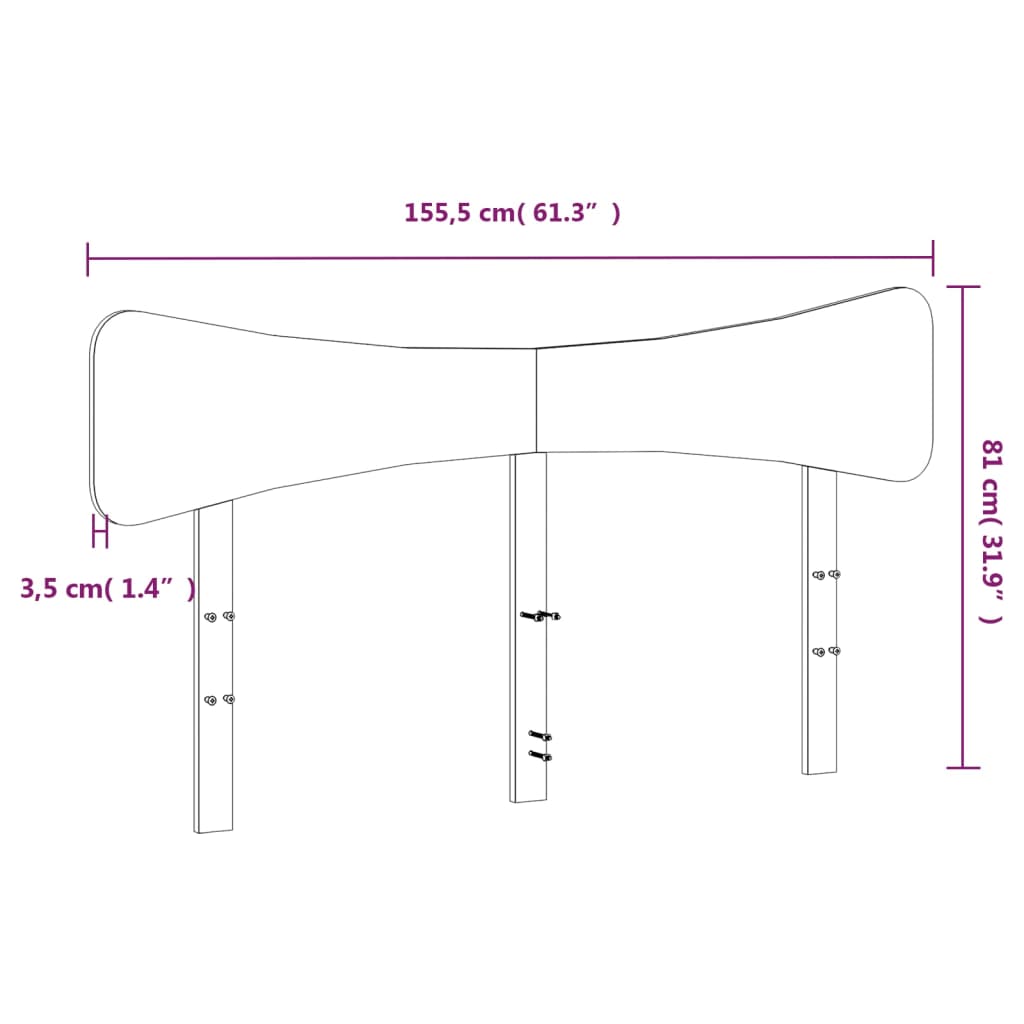 sengegavl 150 cm massivt fyrretræ gyldenbrun