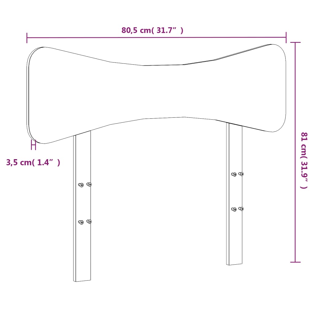 sengegavl 75 cm massivt fyrretræ