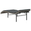 liggestol med hynde 55x199x50 cm polyrattan grå