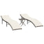 liggestole 2 stk. med bord polyrattan brun