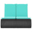 dobbelt loungesofa med hynder polyrattan sort