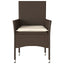 havestole med hynder 2 stk. polyrattan brun